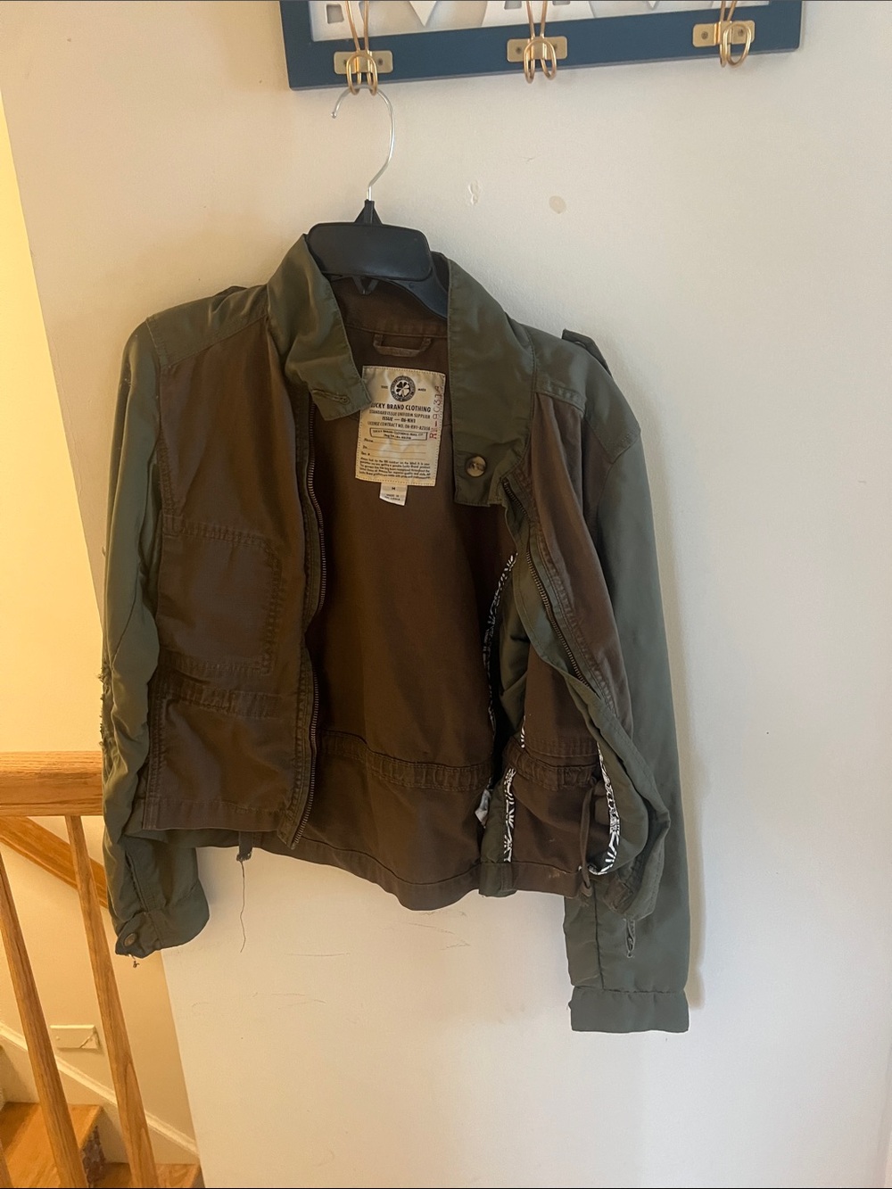 Lucky Brand Olive Green Bomber Jacket